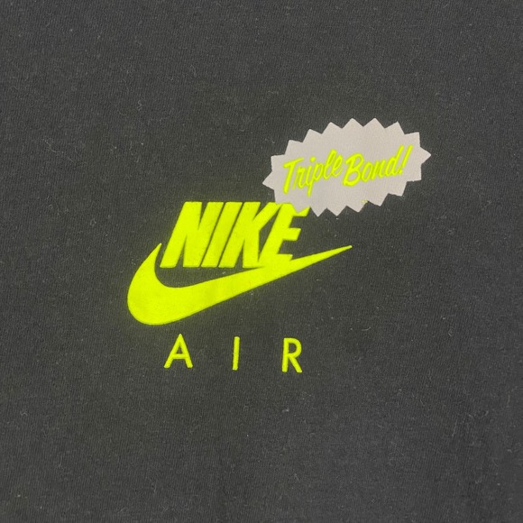 Nike N2 Air Mens Small Black Neon Air Max 90 Green‎ Graphic T-Shirt Top - Picture 2 of 6